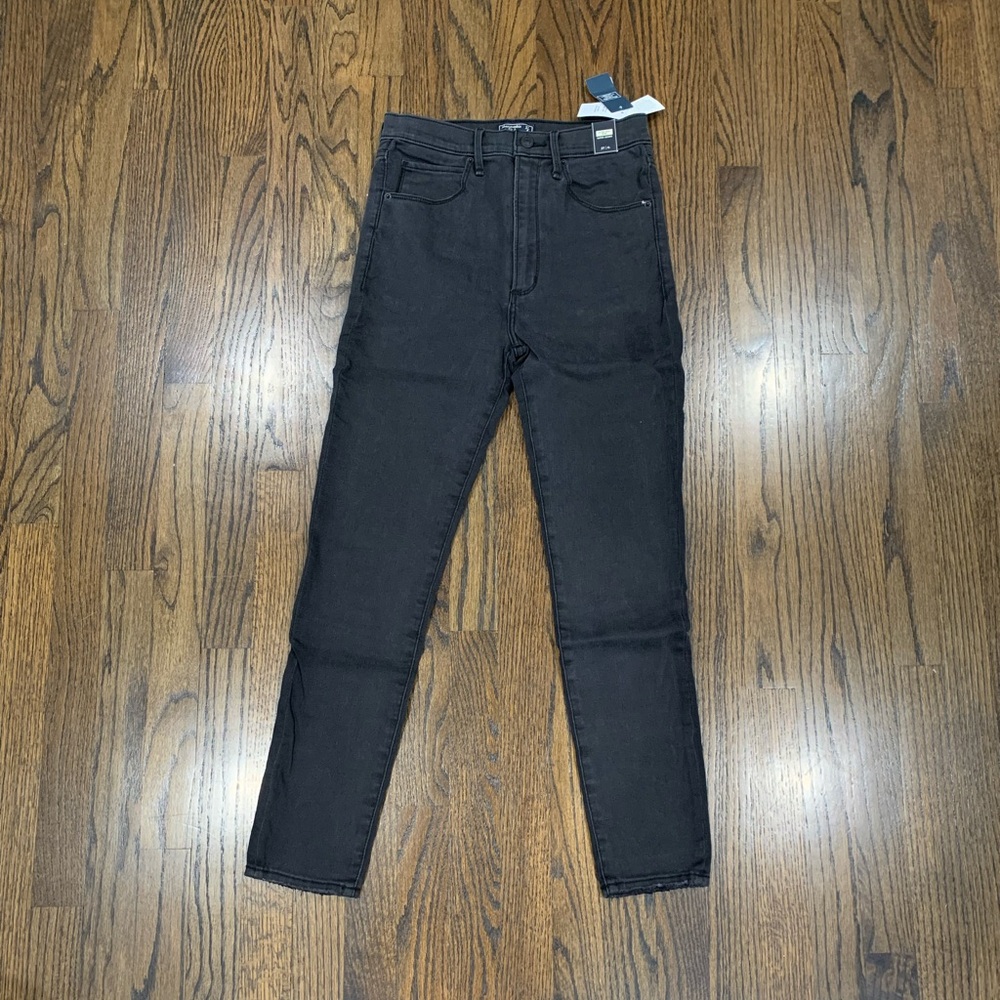 New Abercrombie Ultra High Rise Super Skinny Jeans Dark Gray Women’s Size 27S